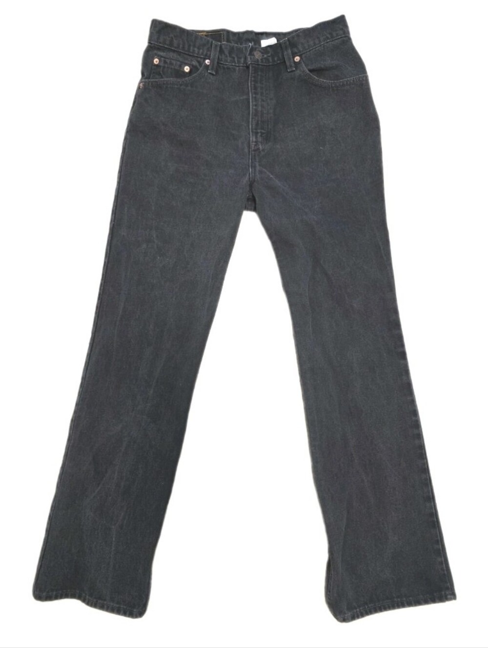Levi's 517 Womens Boot Cut Jeans Size 13 Jr 31 X 32 Black Denim Cotton Rigid VTG